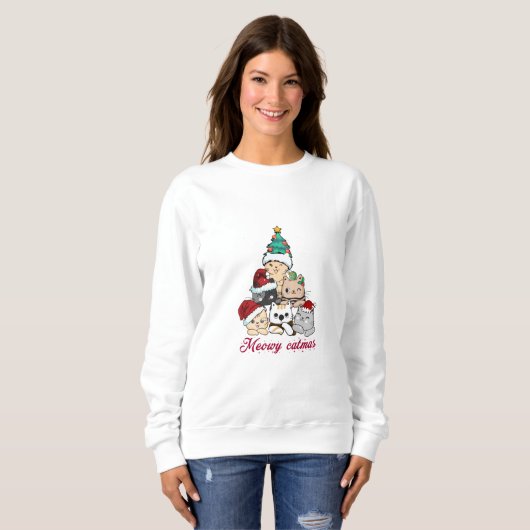 Meowy Catmas Tree Sweatshirt (Vorne ganz)