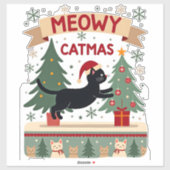 Meowy Catmas, Ugly Christmas Sweater, Cat Christma Aufkleber (Blatt)