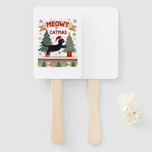 Meowy Catmas, Ugly Christmas Sweater, Cat Christma Fächer (Vorne und Hinten)