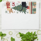Meowy Catmas, Ugly Christmas Sweater, Cat Christma Geschirrtuch (Gefaltet)