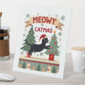 Meowy Catmas, Ugly Christmas Sweater, Cat Christma Sockelschild (In Situ)