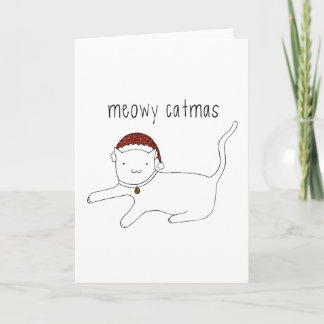 Meowy Catmas vertikale Grußkarte Feiertagskarte