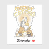 Meowy Catmas Weihnachtsbaum Aufkleber (Blatt)