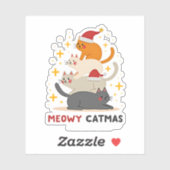 Meowy Catmas Weihnachtsbaum Weihnachten Weihnachte Aufkleber (Blatt)