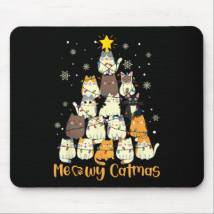 Meowy Catmas Weihnachtsbaum Xmas Girls Boys Fu Mousepad