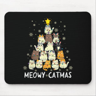 Meowy Catmas Weihnachtsbaum Xmas Girls Boys Fu Mousepad