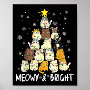 Meowy Catmas Weihnachtsbaum Xmas Girls Boys Fu Poster