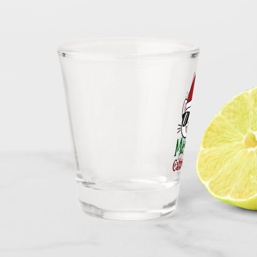 Meowy Catmas Weihnachtskatze mit Sonnenbrille Schnapsglas (Links)