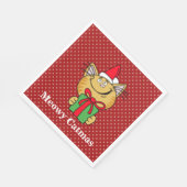 Meowy Catmas Weihnachtskatze Papier Napkins Serviette (Ecke)