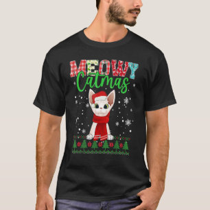 Meowy Catmas Weihnachtskatze Santa Schal Hässlich T-Shirt