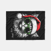 Meowy Catmas Weihnachtsmannmütze Niedlich Cat Chri Fleecedecke (Vorderseite (Horizontal))