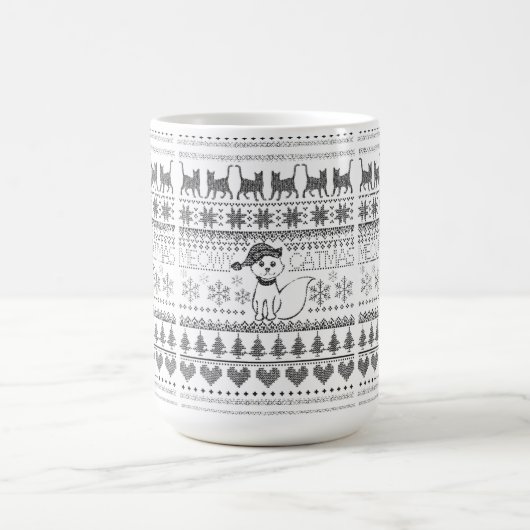 Meowy CatmasCat Ugly Sweater T - Shirt Kaffeemasch Kaffeetasse (Mittel)