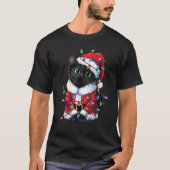 Meowy Cats Xmas Santa Christmas Black Cat Men Wome T-Shirt (Vorderseite)