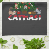 Meowy Chirstmas Geschirrtuch (Gefaltet)