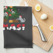 Meowy Chirstmas Geschirrtuch (Viertel Falte)