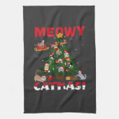 Meowy Chirstmas Geschirrtuch (Vertikal)