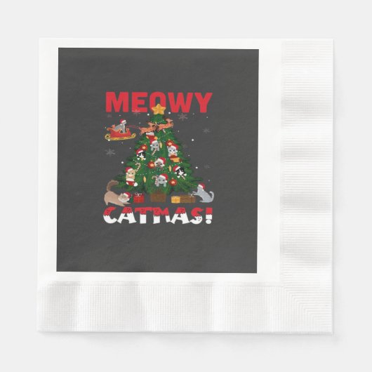 Meowy Chirstmas Serviette (Vorderseite)