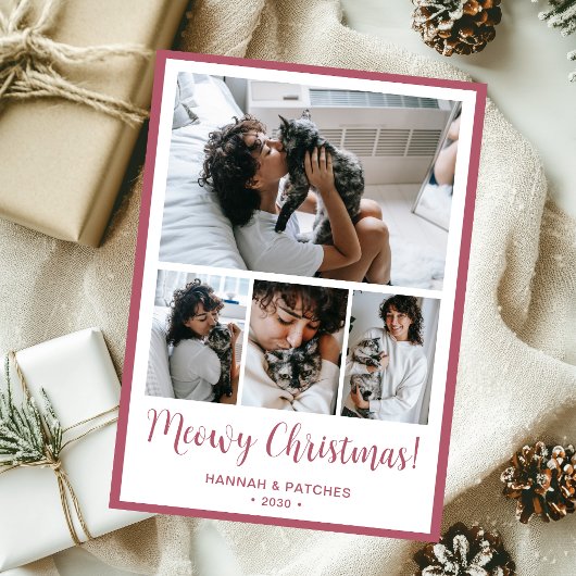 Meowy Christmas 4 Foto Feiertagskarte