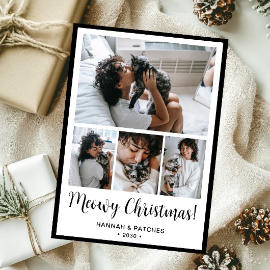 Meowy Christmas 4 Foto Feiertagskarte