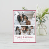 Meowy Christmas 4 Foto Feiertagskarte (Stehend Vorderseite)