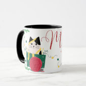 'Meowy Christmas' - Adorable Cat Cartoon Tasse (Vorderseite Links)