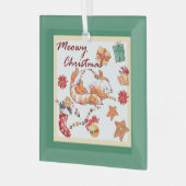 Meowy Christmas Albern Cat Ornament Aus Glas (Vorderseite links)