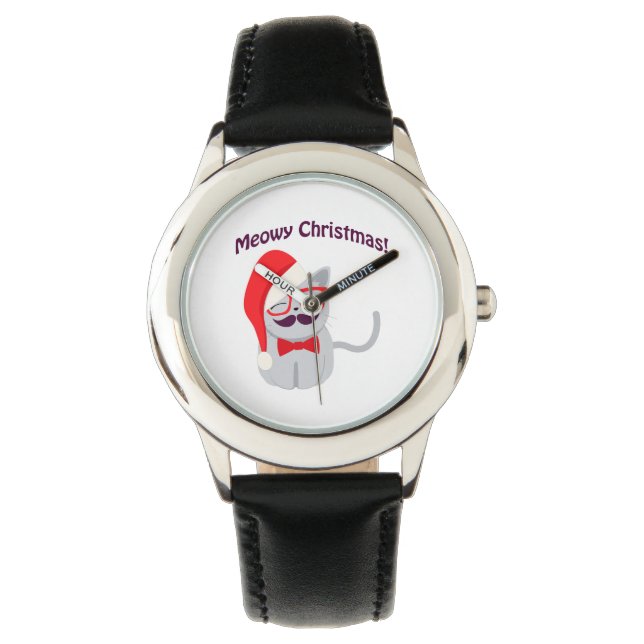 Meowy Christmas! Armbanduhr (Vorderseite)