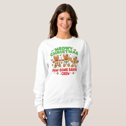 "Meowy Christmas Baking Crew Sweatshirt (Vorne ganz)