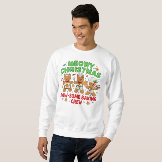 "Meowy Christmas Baking Crew Sweatshirt (Vorne ganz)