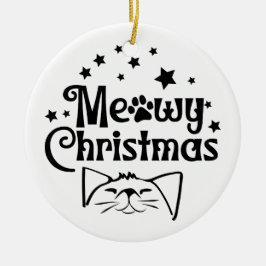 Meowy Christmas | beidseitig Keramik Ornament
