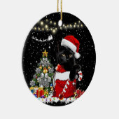 Meowy Christmas Black Cat Keramik Ornament (Rechts)