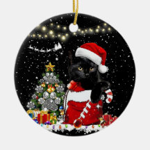 Meowy Christmas Black Cat