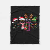 Meowy Christmas Black Cat Xmas For Cat Lover Cat M Fleecedecke (Vorderseite)