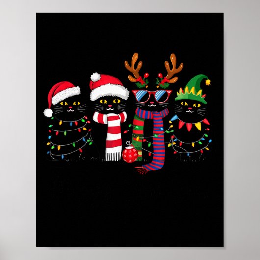 Meowy Christmas Black Cat Xmas For Cat Lover Cat M Poster (Vorne)
