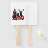 Meowy Christmas Black Cats Play Christmas Tree Lig Fächer (Vorne und Hinten)