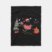 Meowy Christmas Black Cats Play Christmas Tree Lig Fleecedecke (Vorderseite)