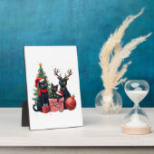 Meowy Christmas Black Cats Play Christmas Tree Lig Fotoplatte (Seite)