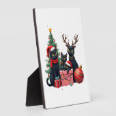 Meowy Christmas Black Cats Play Christmas Tree Lig Fotoplatte (Seite)