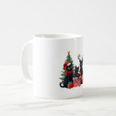 Meowy Christmas Black Cats Play Christmas Tree Lig Kaffeetasse (Vorderseite Links)
