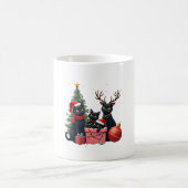 Meowy Christmas Black Cats Play Christmas Tree Lig Kaffeetasse (Mittel)