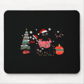 Meowy Christmas Black Cats Play Christmas Tree Lig Mousepad (Vorne)