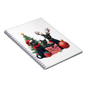 Meowy Christmas Black Cats Play Christmas Tree Lig Notizblock (Rechte Seite)