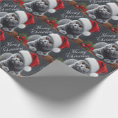 Meowy Christmas British Shorthair Santa Cat Geschenkpapier (Ecke)
