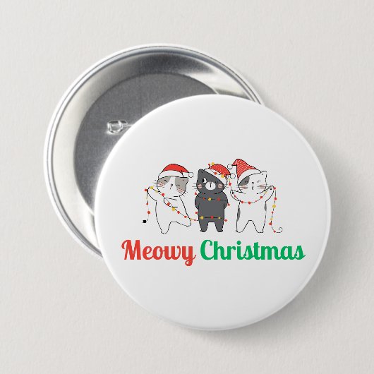 Meowy Christmas Button (Vorne & Hinten)