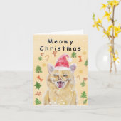 Meowy Christmas card angry yet cute cat  Karte (Gelbe Blume)