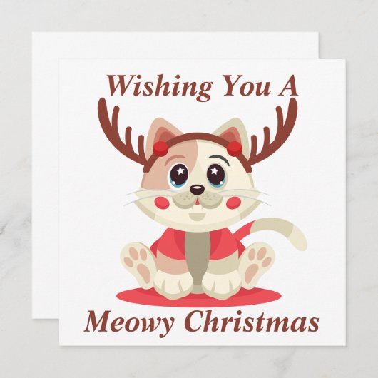 Meowy Christmas Card Dankeskarte (Vorne/Hinten)