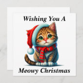 Meowy Christmas Card Dankeskarte (Vorne/Hinten)