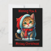 Meowy Christmas Card Feiertagskarte (Vorderseite)