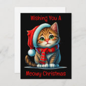 Meowy Christmas Card Feiertagskarte (Vorne/Hinten)