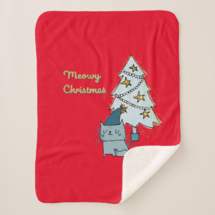 Meowy Christmas Cat and Tree Sherpadecke